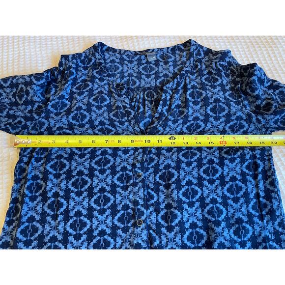 Eddie Bauer Women's Boho Printed Button Up Long Sleeve Light Weight Tunic Medium - Picture 7 of 9